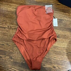 Target one piece rust colored ribbed one piece bathing suit- NWT never worn